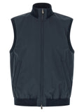Blue Solid Mock Collar Jacket 1