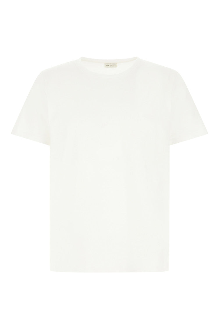 White Solid Crew Neck T-Shirt 1