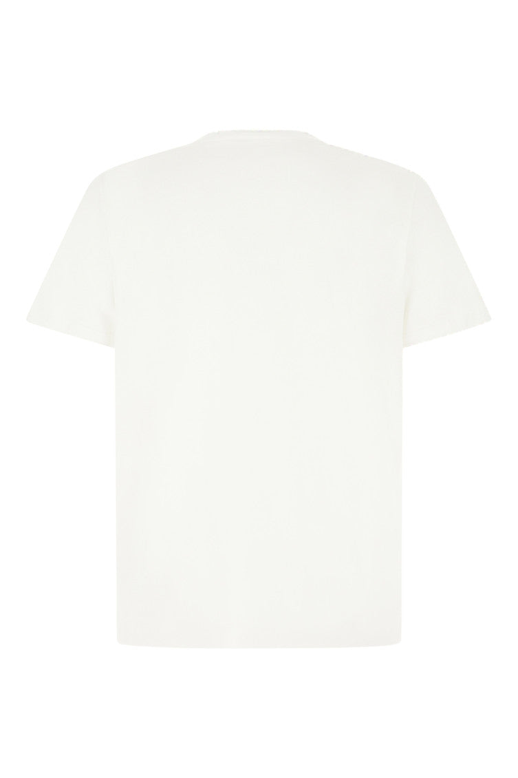 White Solid Crew Neck T-Shirt 2