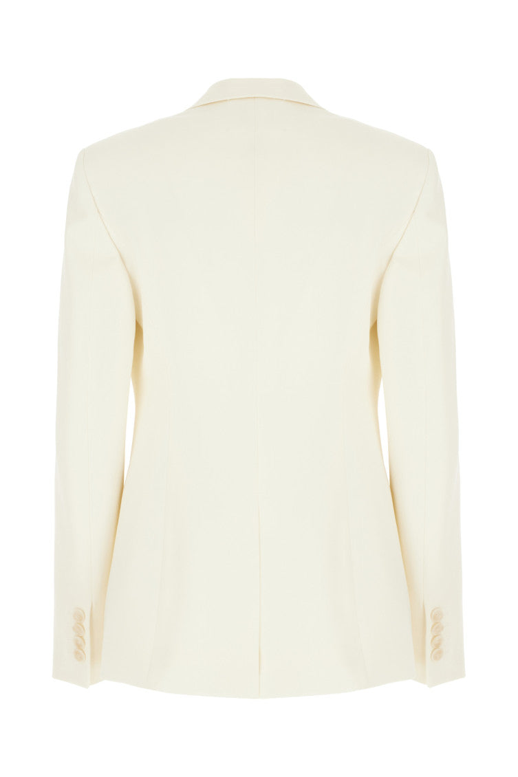 Beige Solid Notched Lapel Blazer 2