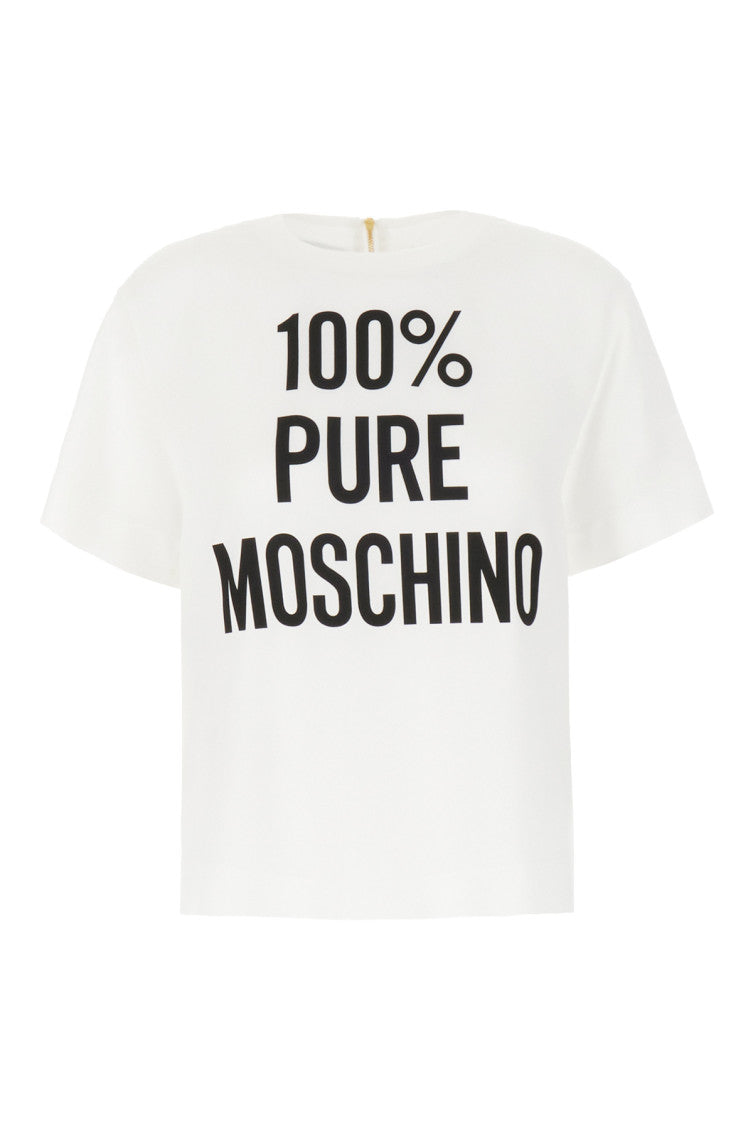White Graphic Round Neck Top 1