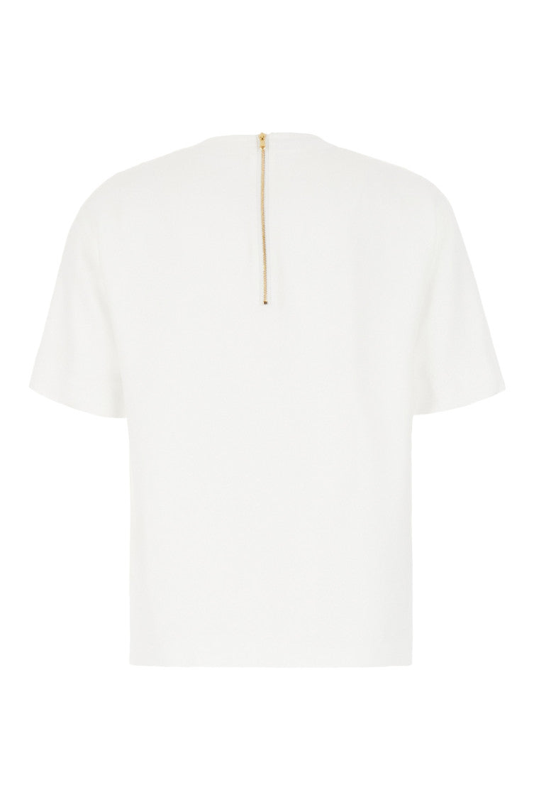 White Graphic Round Neck Top 2
