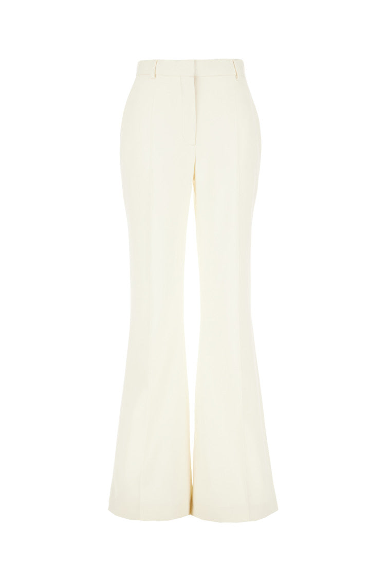 White Tailored Flat Front Pants 1