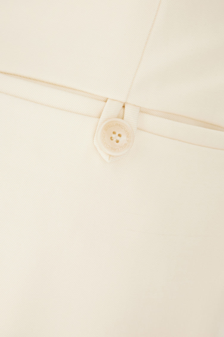 White Tailored Flat Front Pants 3
