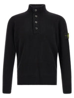 Black Solid Mock Collar Sweater 1