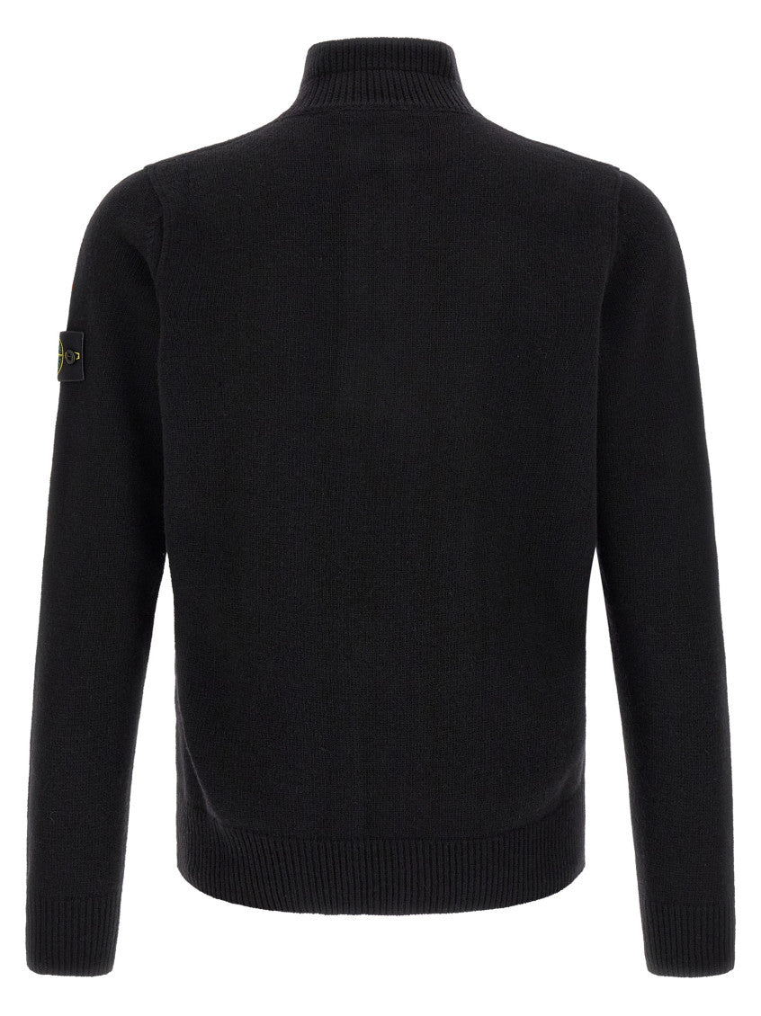 Black Solid Mock Collar Sweater 2