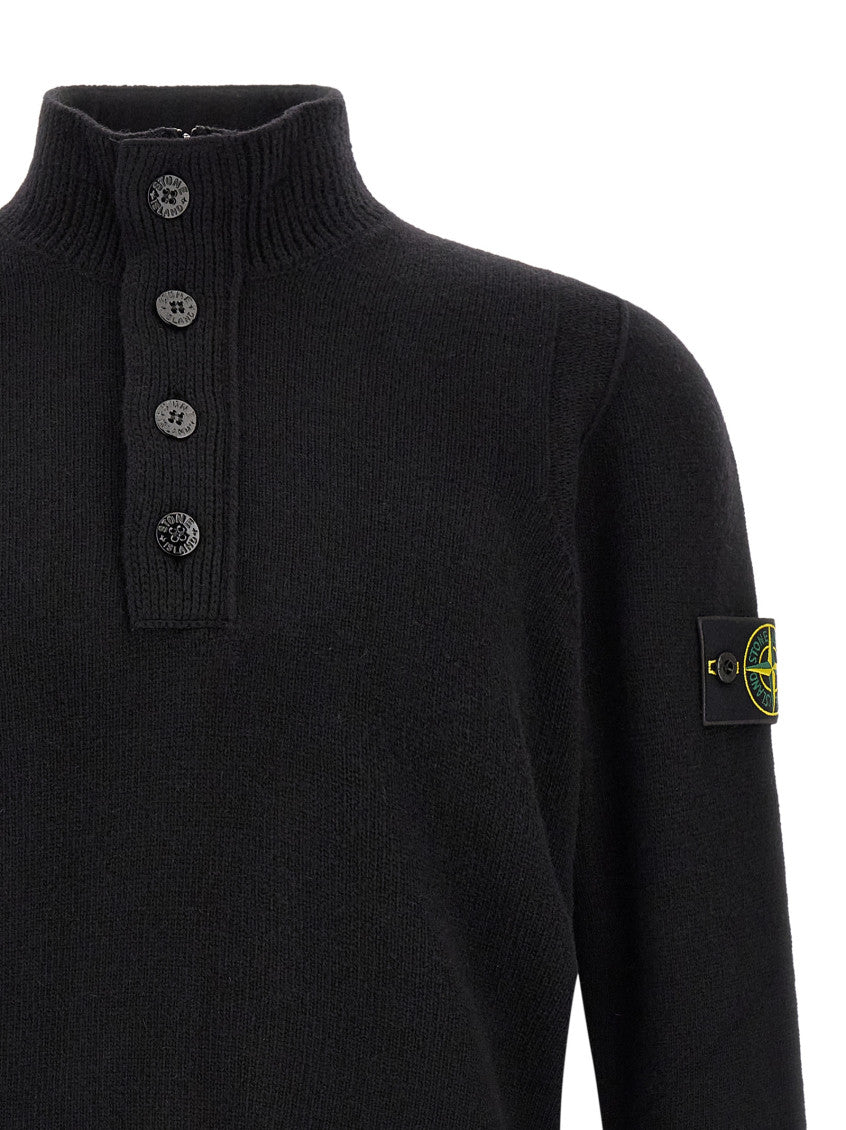 Black Solid Mock Collar Sweater 3