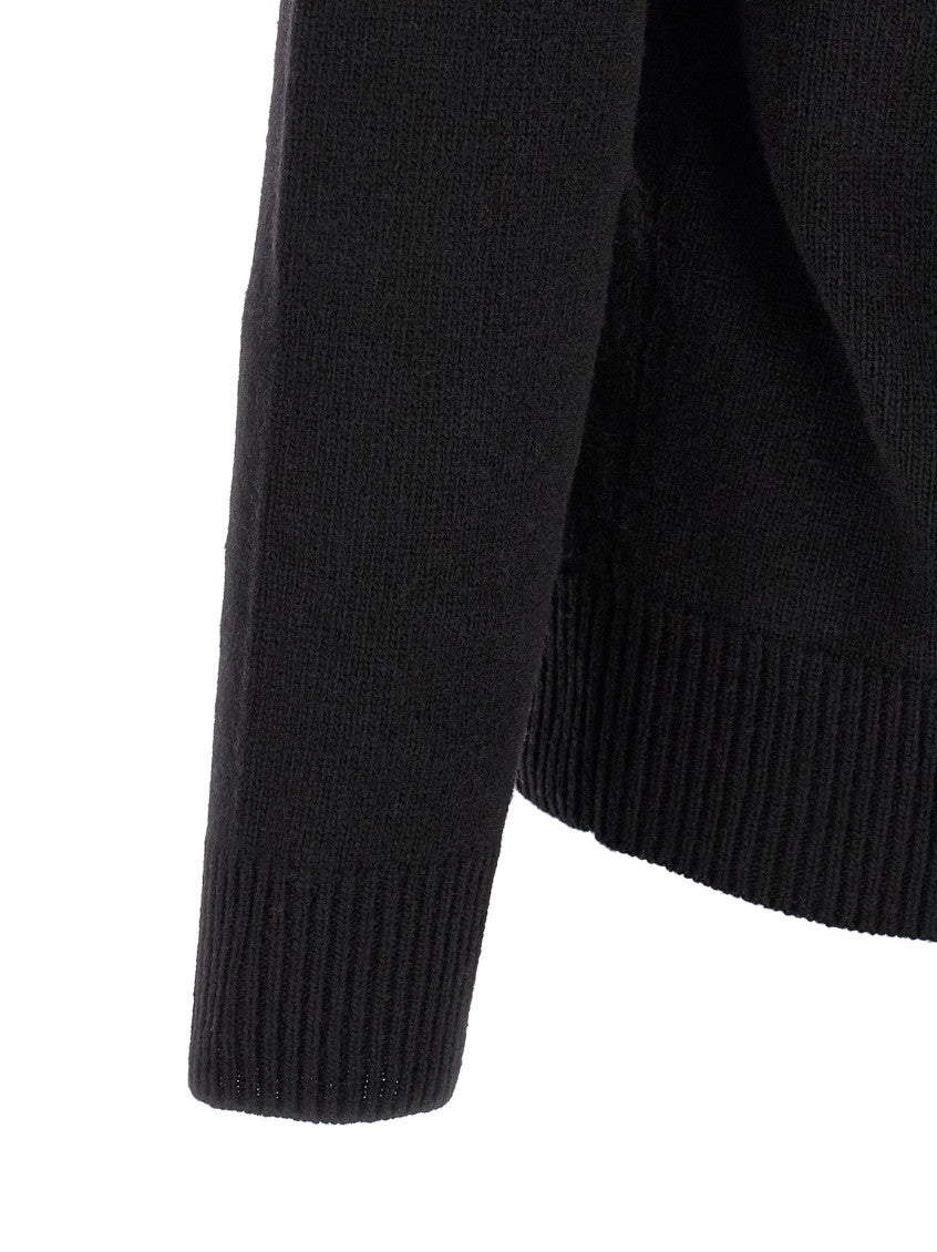 Black Solid Mock Collar Sweater 4