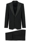 Black Solid Peaked Lapel Suit 1
