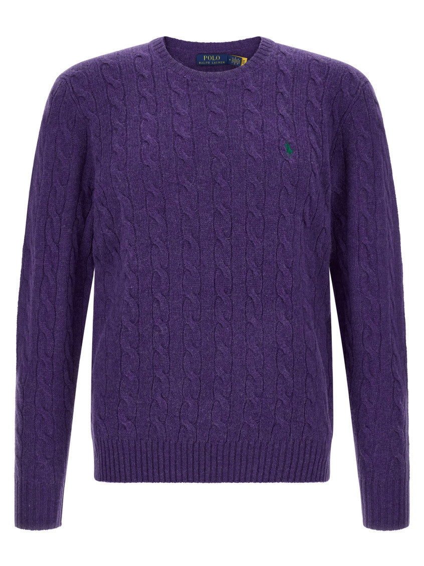 Purple Knitted Crew Neck Sweater 1