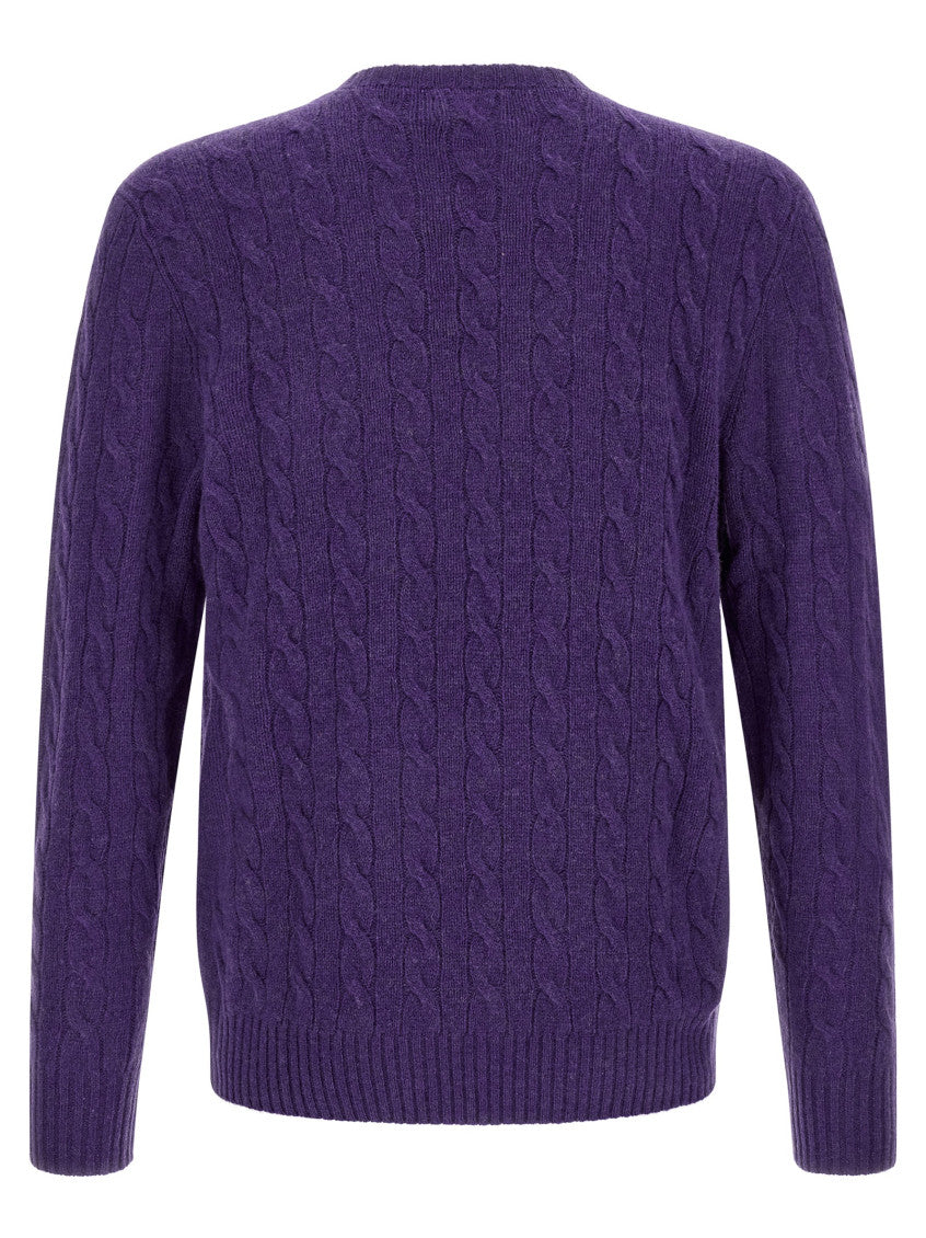 Purple Knitted Crew Neck Sweater 2