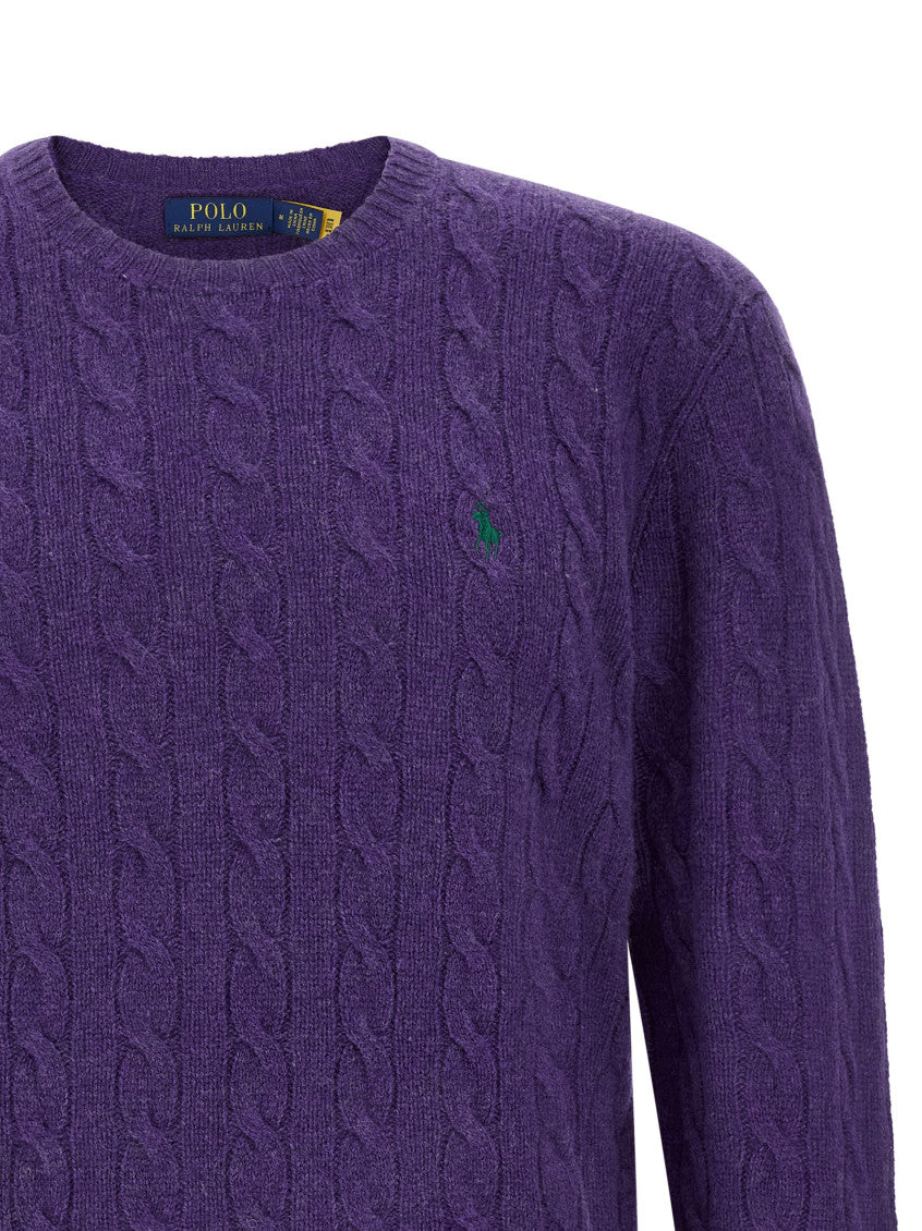 Purple Knitted Crew Neck Sweater 3