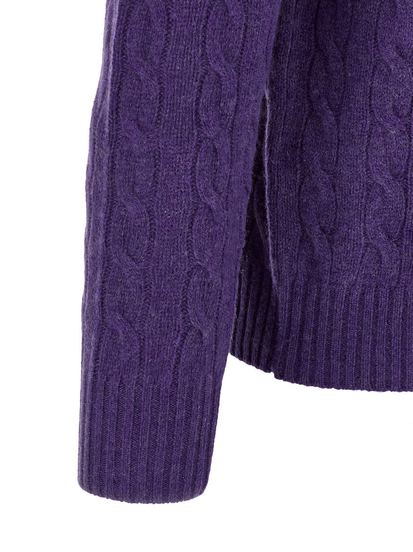 Purple Knitted Crew Neck Sweater 4
