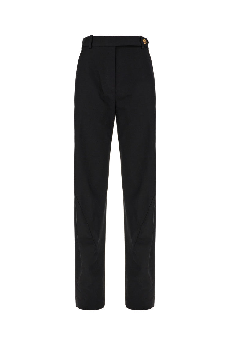 Black Tailored Flat Front Pants 1