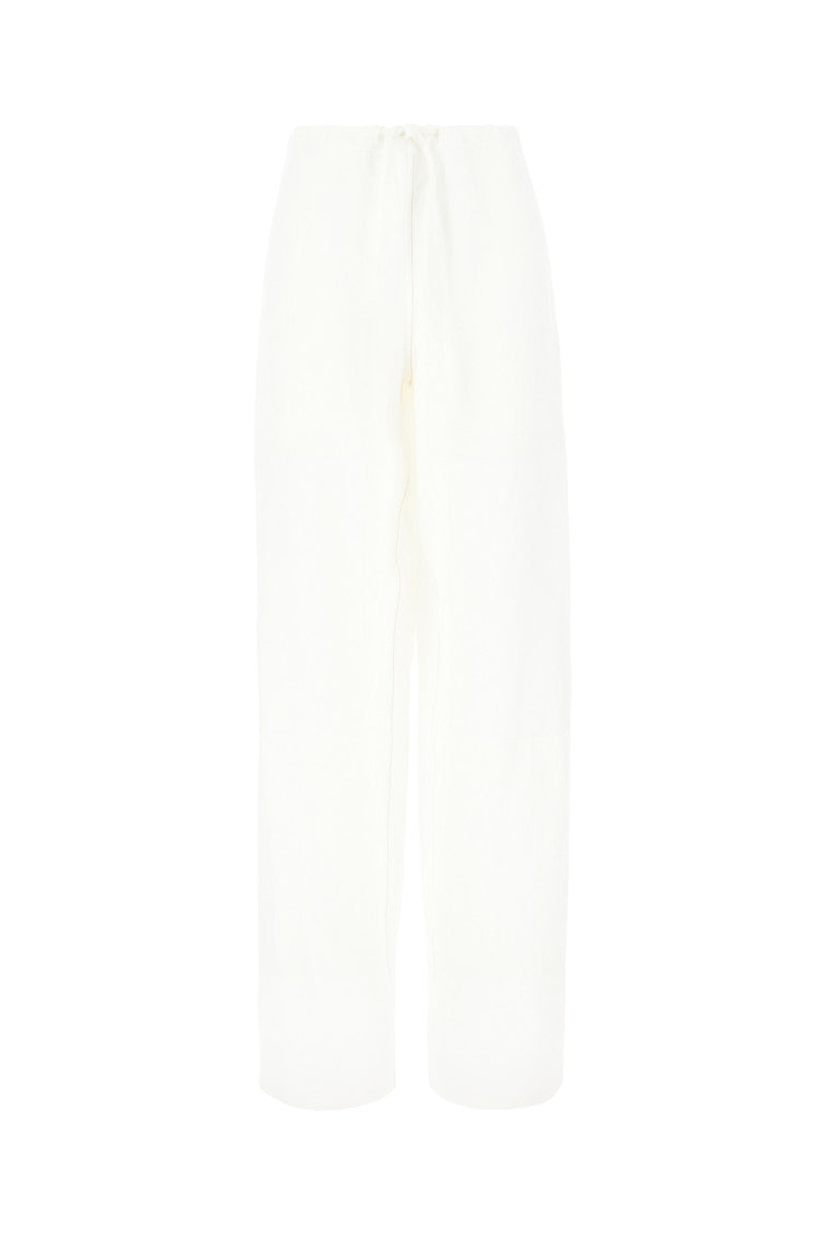 White Relaxed Drawstring Pants 1