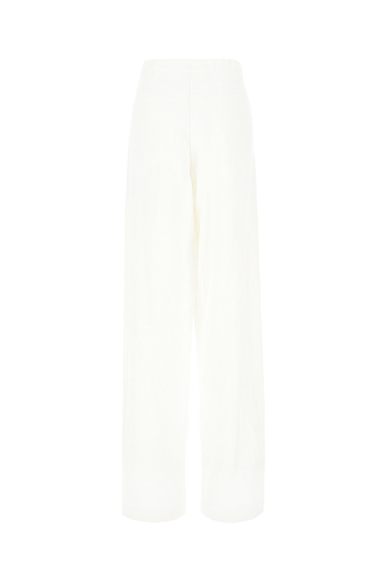 White Relaxed Drawstring Pants 2