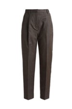 Brown Tapered Flat Front Pants 1