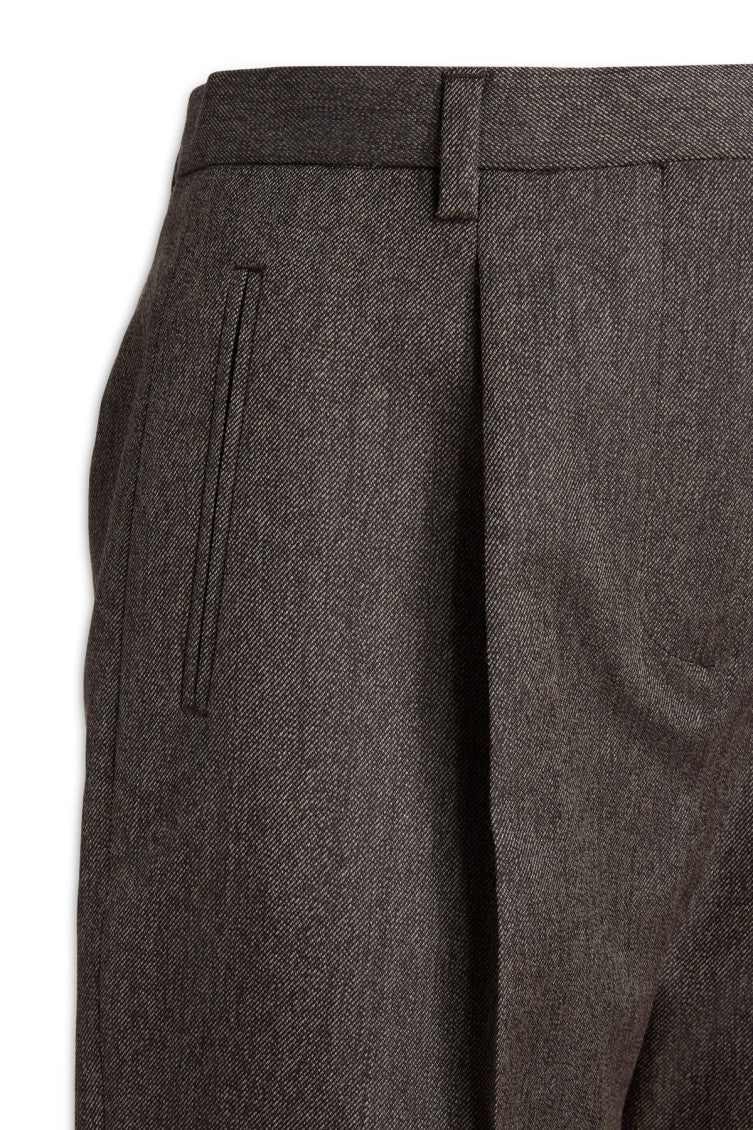 Brown Tapered Flat Front Pants 3