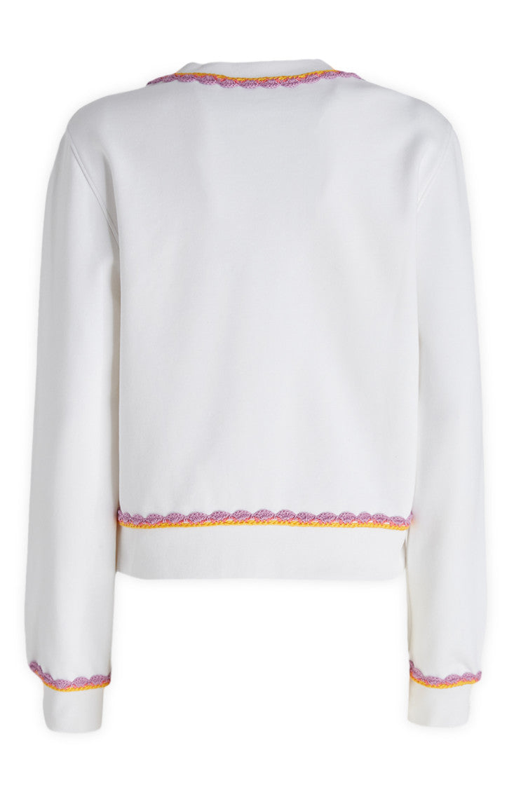 White Logo Crew Neck Sweatshirt 2