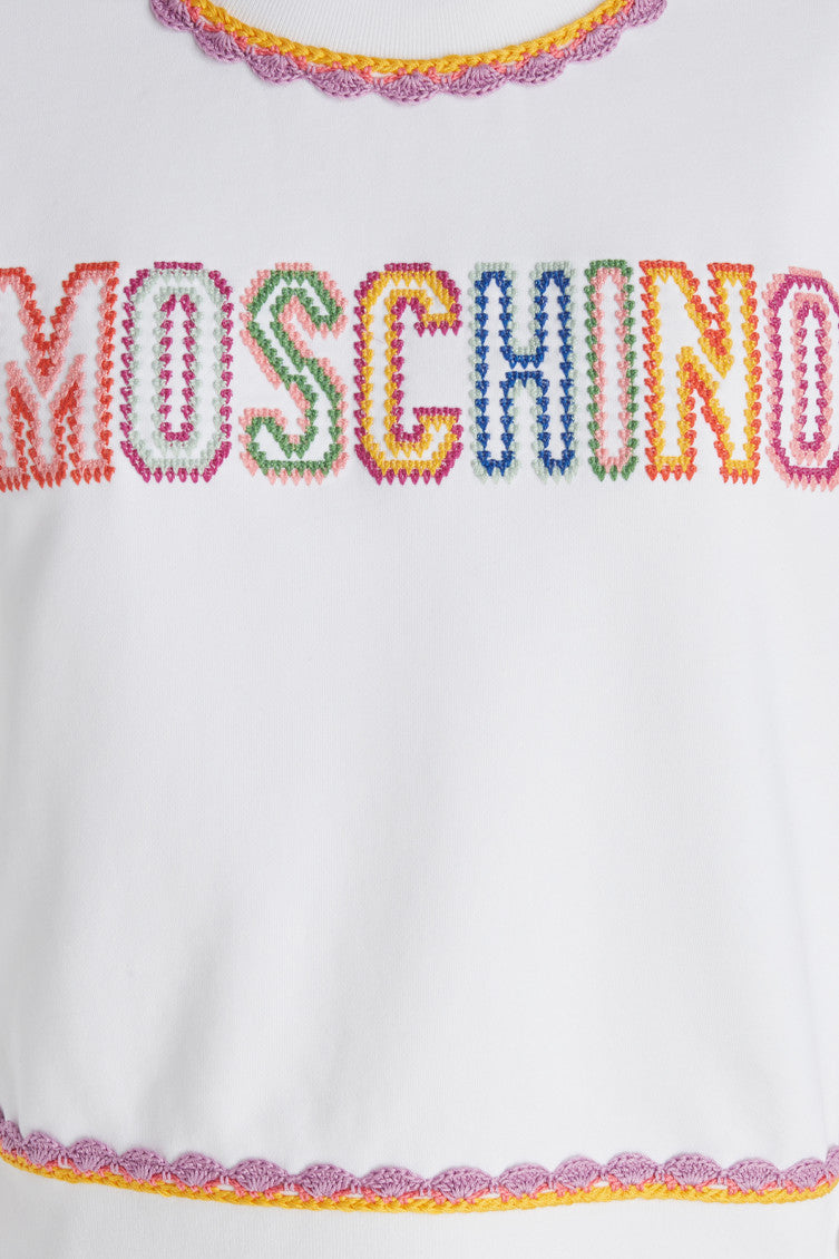 White Logo Crew Neck Sweatshirt 3