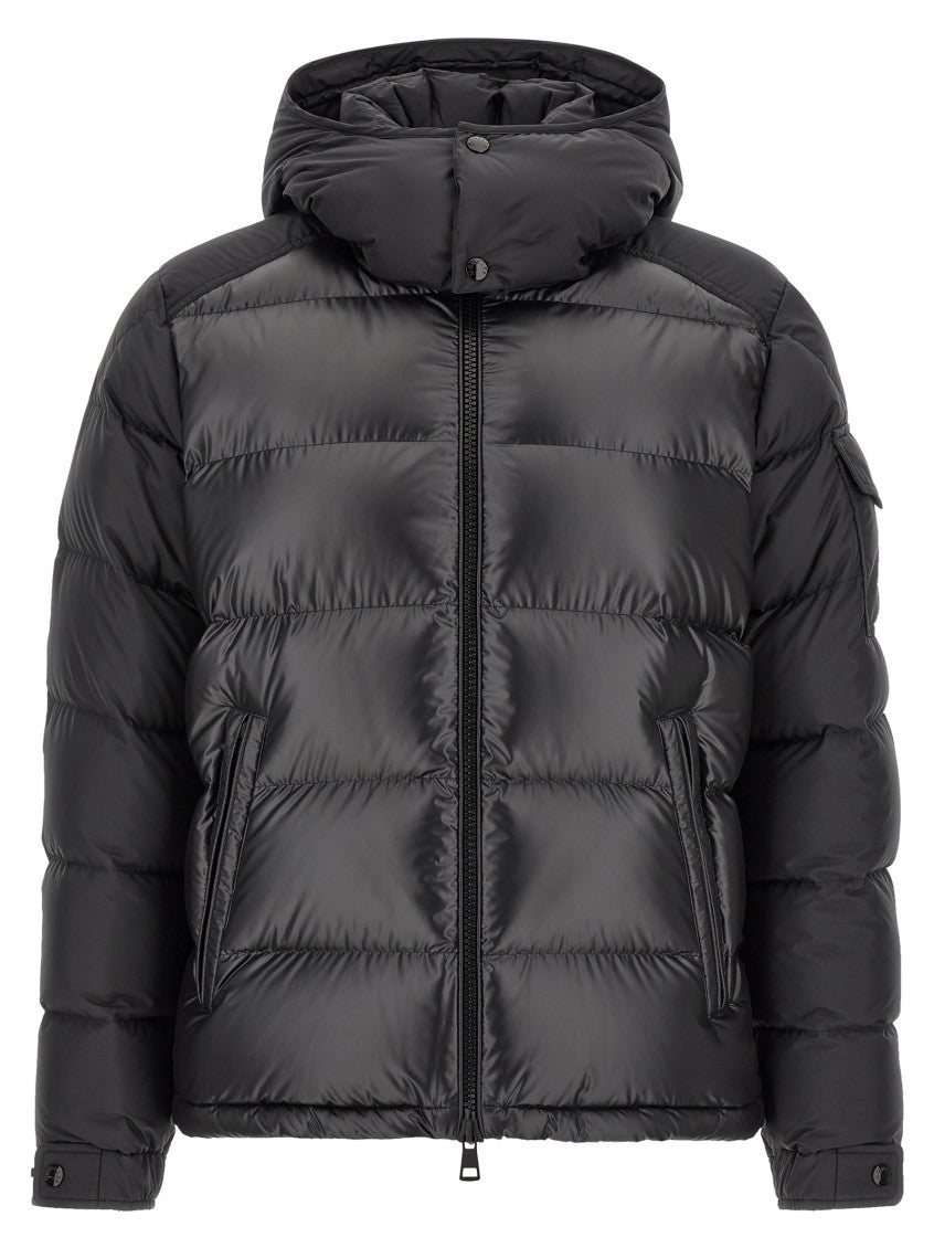 Black Quilted Hooded Jacket 1