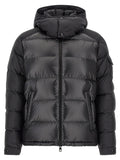Black Quilted Hooded Jacket 1