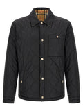 Black Quilted Shirt Collar Jacket 1