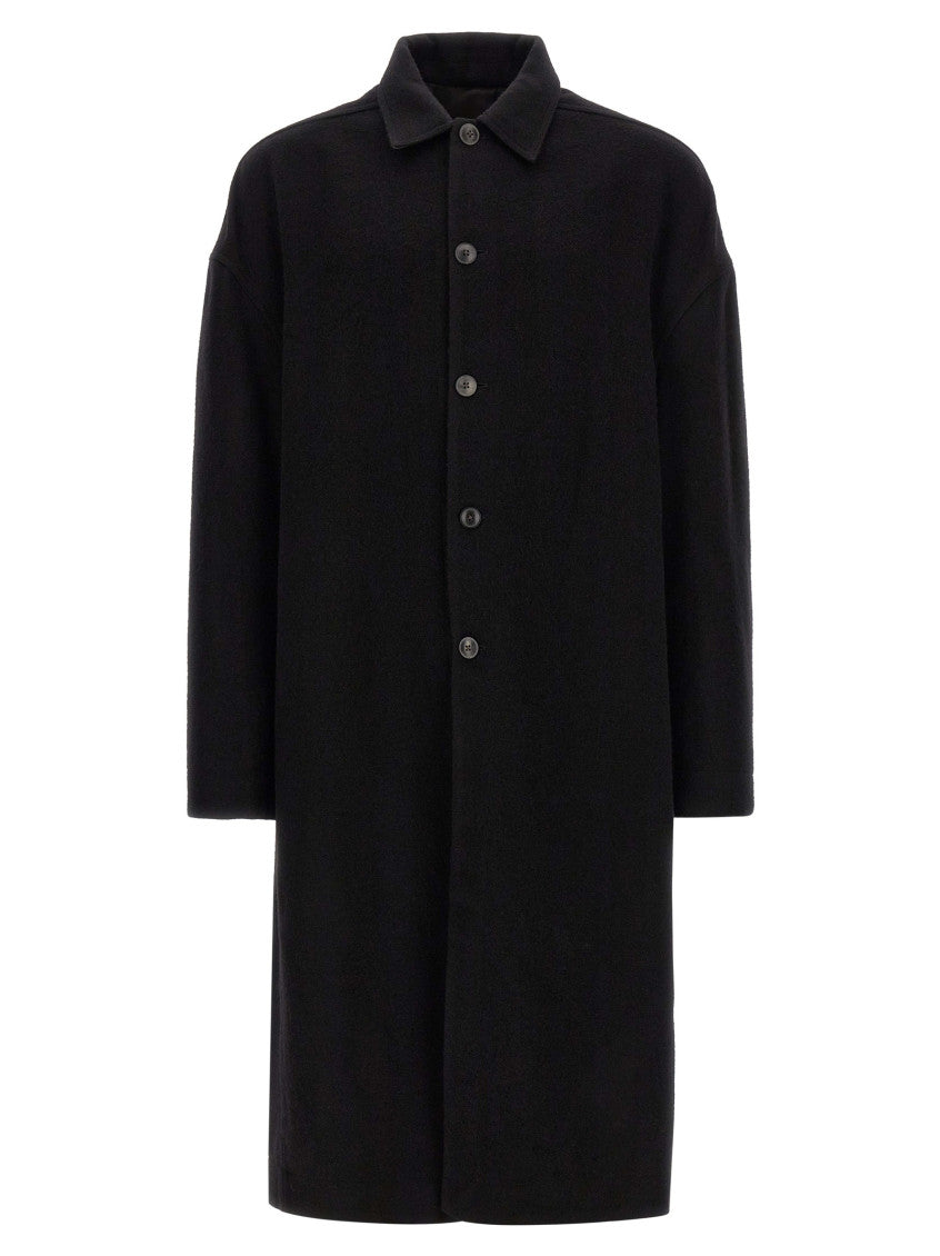 Black Wool Trench Coat 1