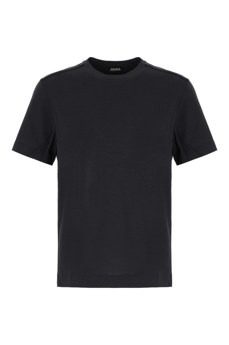 Black Solid Crew Neck T-Shirt 1
