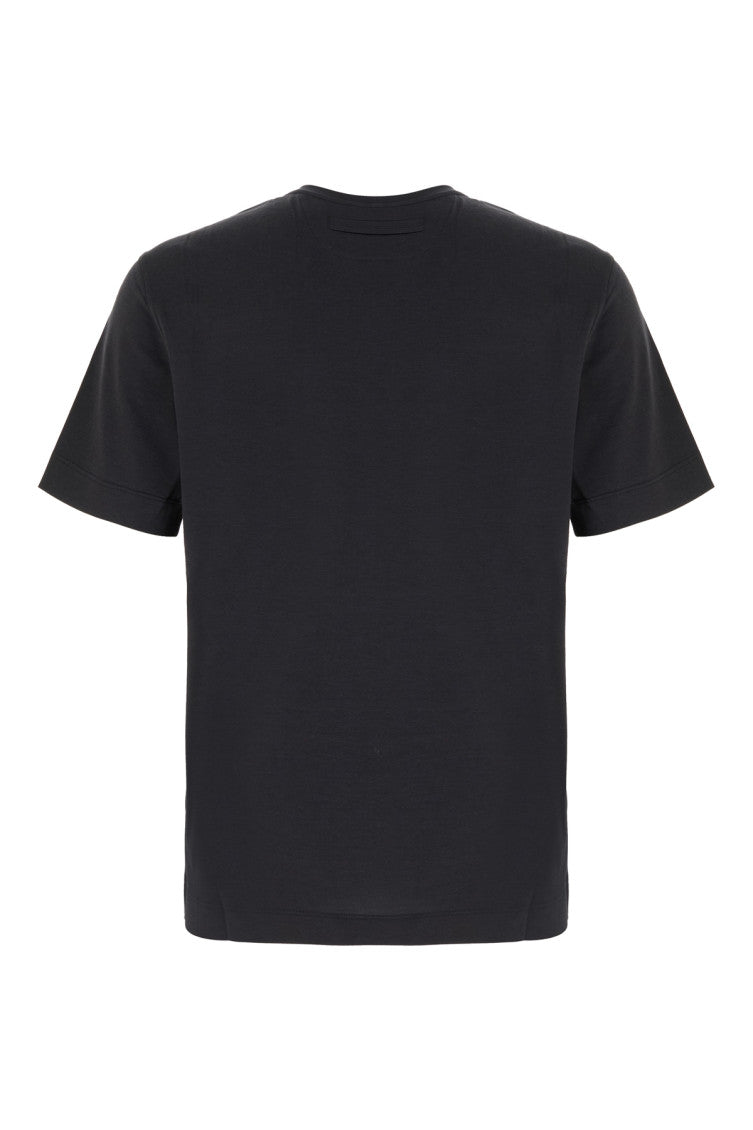 Black Solid Crew Neck T-Shirt 2