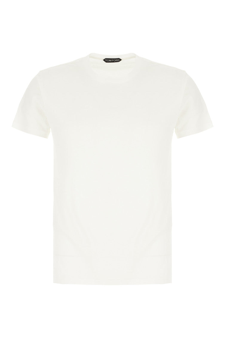 White Solid Crew Neck T-Shirt 1