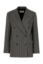 Grey Peaked Lapel Blazer 1