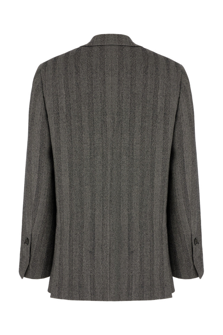 Grey Peaked Lapel Blazer 2