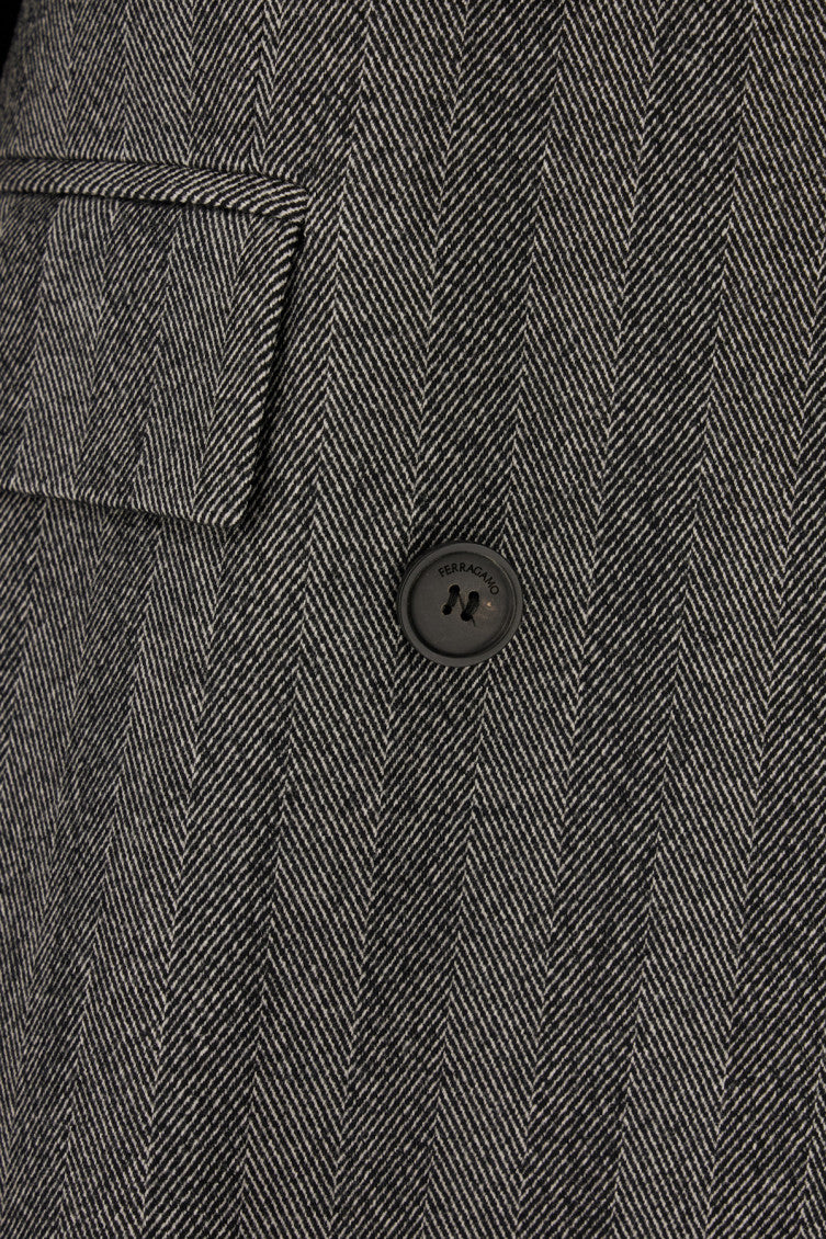 Grey Peaked Lapel Blazer 3