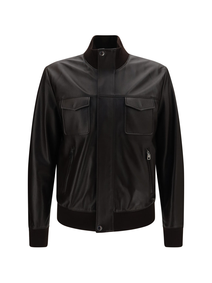 Dark Brown Bomber Jacket 1