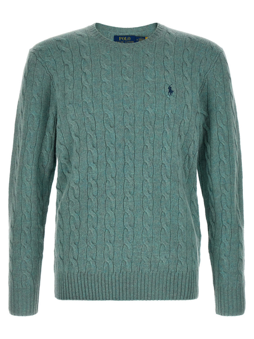 Green Knitted Crew Neck Sweater 1