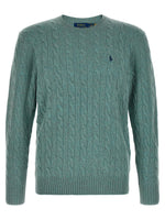 Green Knitted Crew Neck Sweater 1