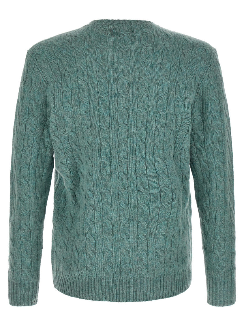 Green Knitted Crew Neck Sweater 2