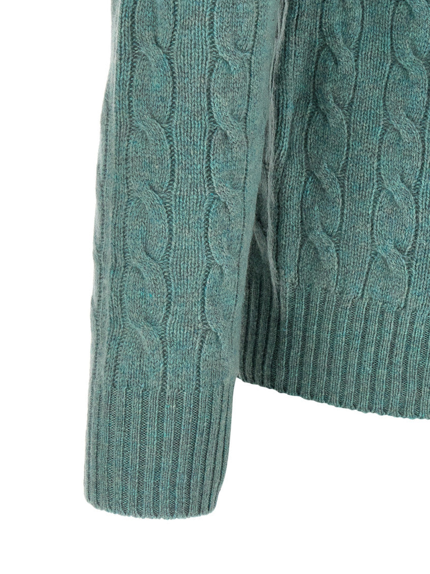 Green Knitted Crew Neck Sweater 4