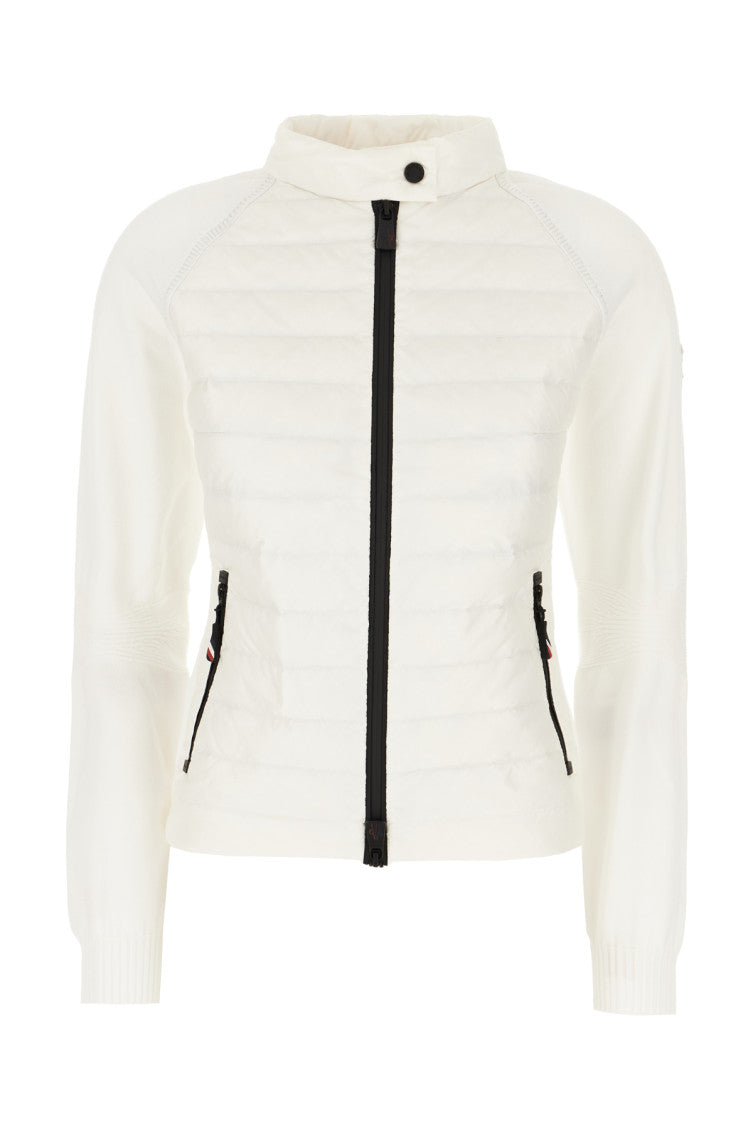 White Solid Mock Collar Jacket 1