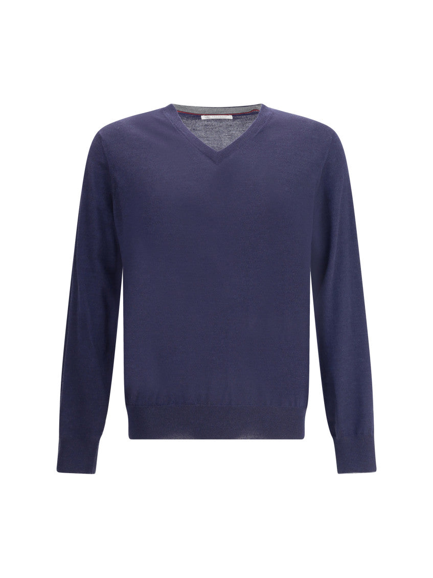 Blue V Neck Sweater 1