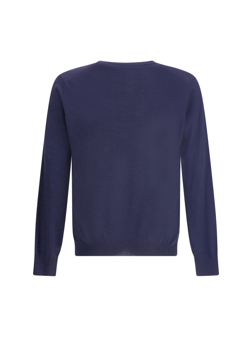 Blue V Neck Sweater 2