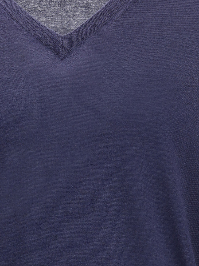 Blue V Neck Sweater 3