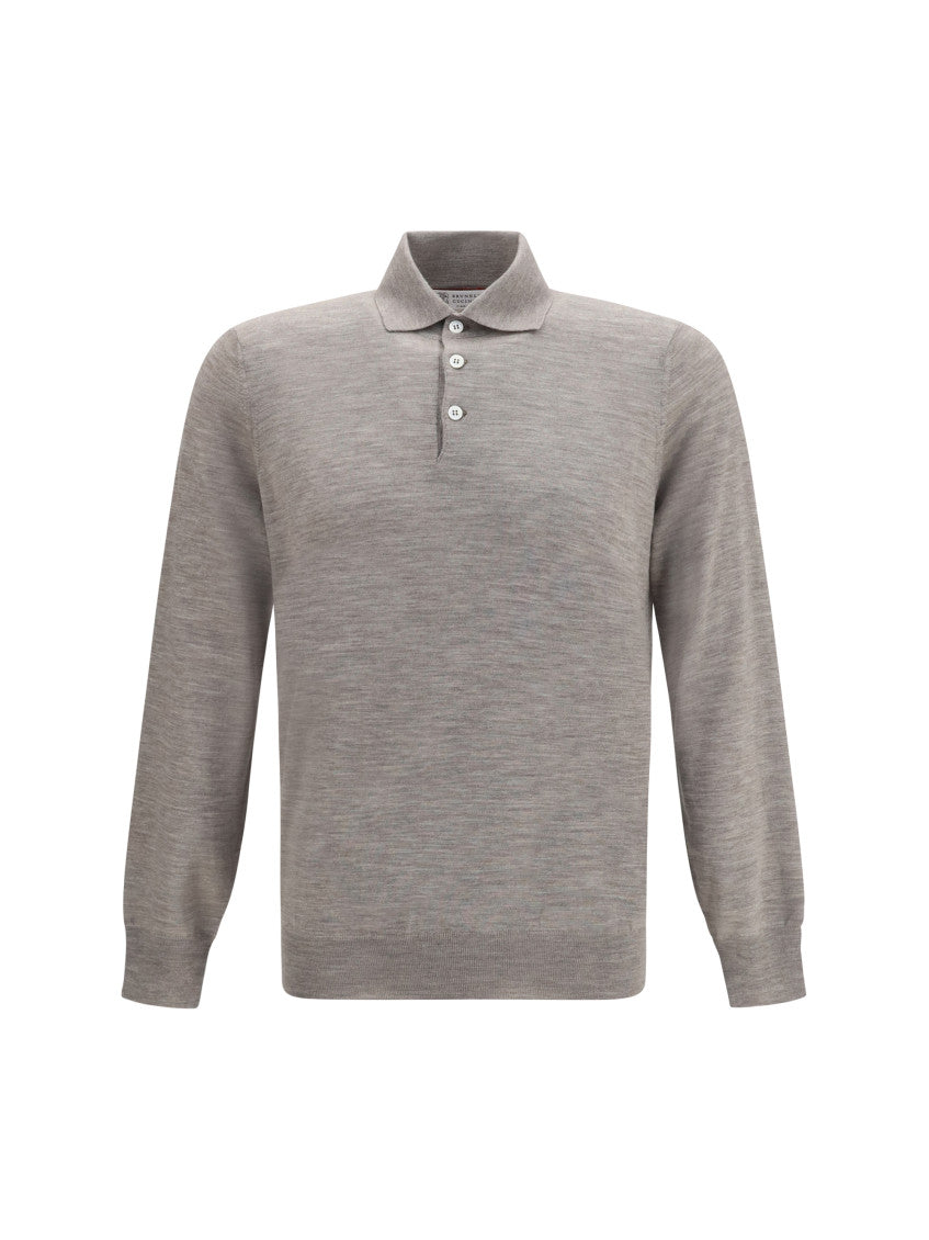 Grey Regular Polo Sweater 1