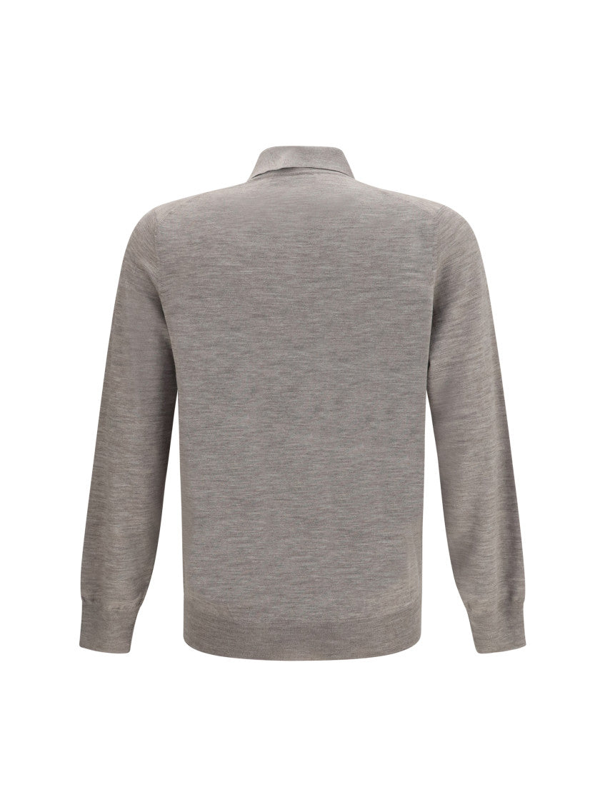 Grey Regular Polo Sweater 2