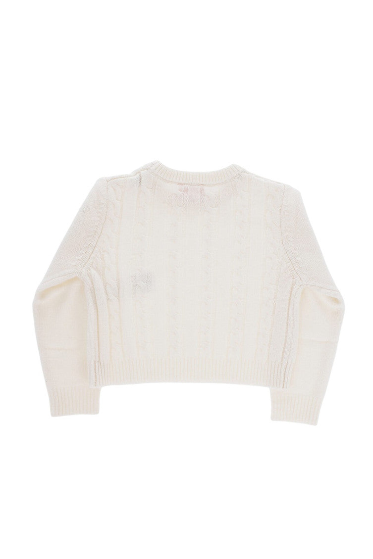 Girls White Knitted Sweater 2