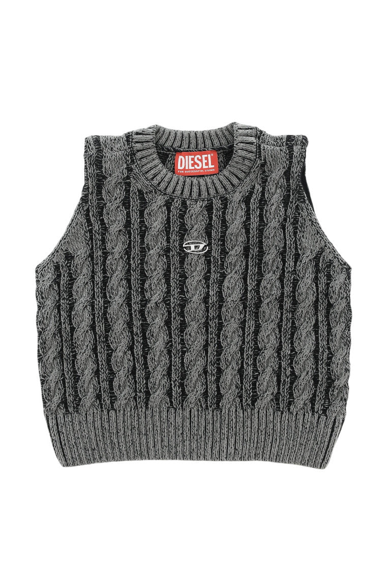 Girls Grey Knitted Sweater 1
