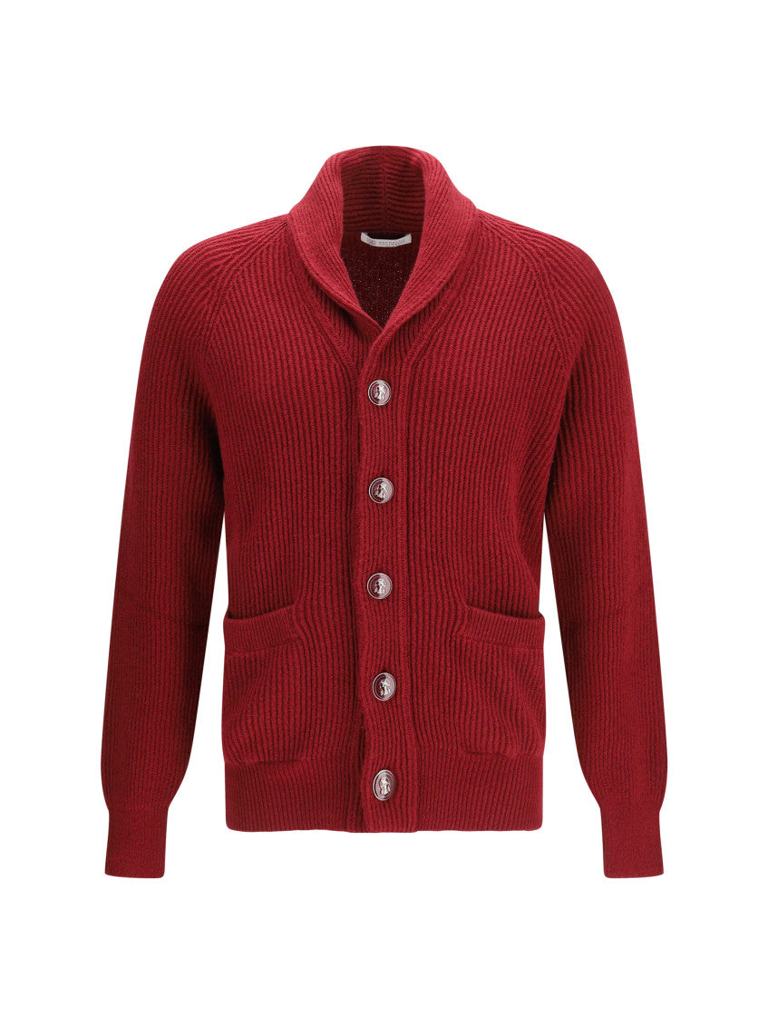 Red Shawl Neck Cardigan 1