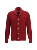 Red Shawl Neck Cardigan 1