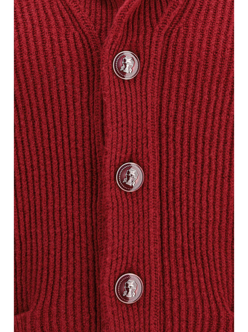 Red Shawl Neck Cardigan 3